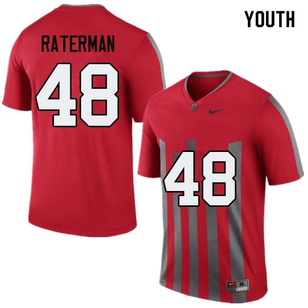 Ohio State Buckeyes #48 Clay Raterman Youth Alumni Jersey Throwback